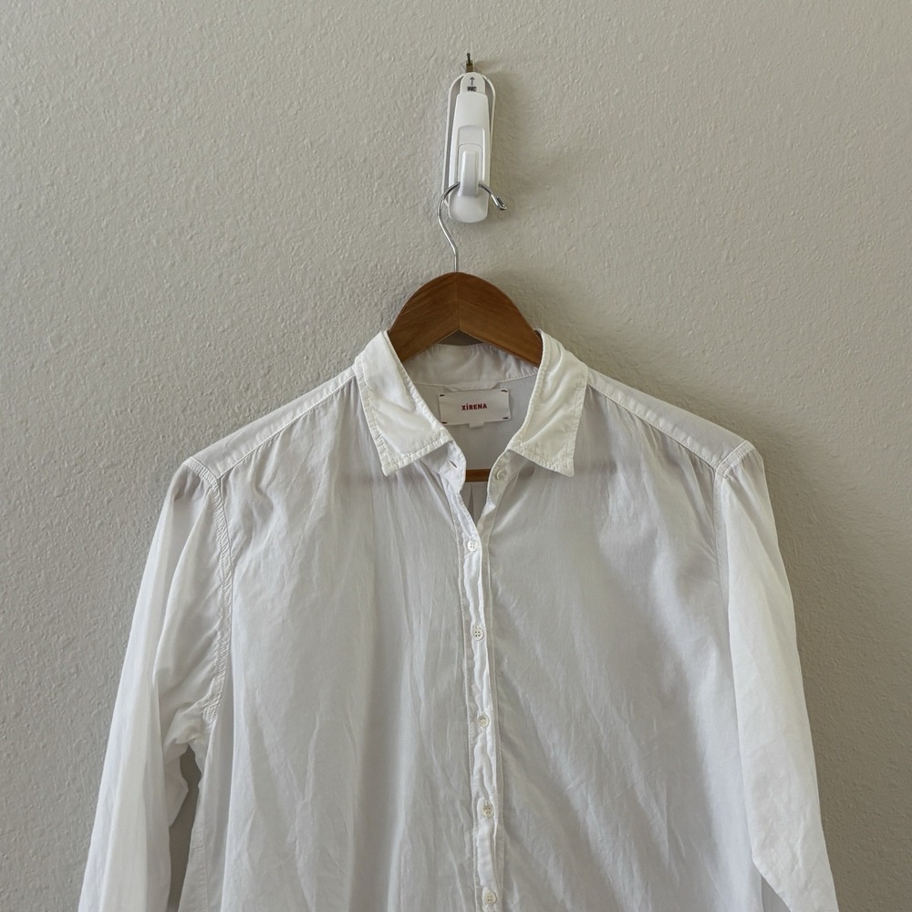 Xirena Beau Cotton Poplin Shirt Womens XS White Oversized Boyfriend Classic - Picture 3 of 14